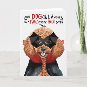 Cartes Pour Fêtes Annuelles Chien de caniche Drôle nombre DOGcula Halloween