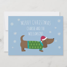 Chien de Dachshund personnalisé Joyeux Noël