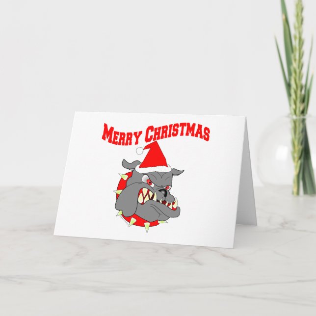 Cartes Pour Fêtes Annuelles Chien de diable d'usmc de Joyeux Noël (Devant)