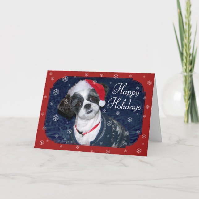 Cartes Pour Fêtes Annuelles Chien de Noël (Devant)
