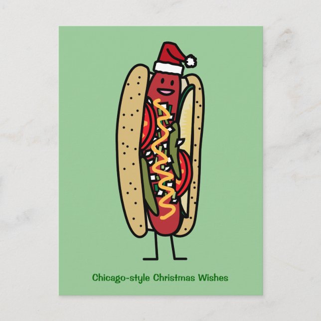 Cartes Pour Fêtes Annuelles Chien de Noël à Chicago (Devant)