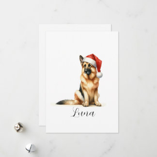 Cartes Pour Fêtes Annuelles Chien de Noël Allemand Berger Chien de Santa Hat