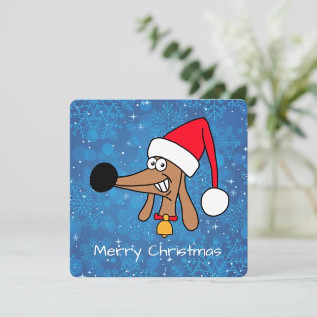 Cartes Pour Fêtes Annuelles Chien de Noël Festif (Debout devant)
