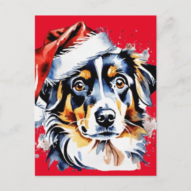 Cartes Pour Fêtes Annuelles Chien de Noël mignon (Devant)