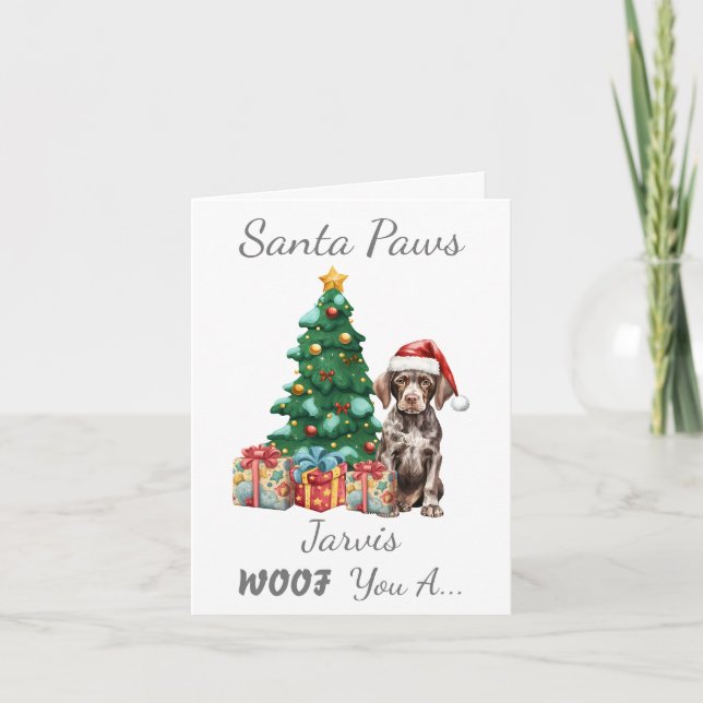 Cartes Pour Fêtes Annuelles Chien de Noël personnalisable (Devant)
