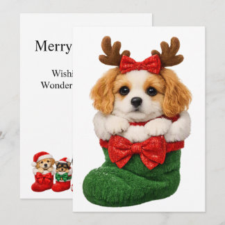 Cartes Pour Fêtes Annuelles Chien de Noël Tricot Hiver