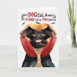 Cartes Pour Fêtes Annuelles Chien de Pekingese Drôle compte DOGcula Halloween