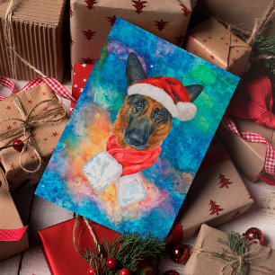 Cartes Pour Fêtes Annuelles Chien de race Berger Allemand Noël