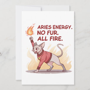 Cartes Pour Fêtes Annuelles Chien de race Sphynx Aries Énergie Sans Fourrure T
