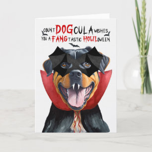 Cartes Pour Fêtes Annuelles Chien de Rottweiler Drôle nombre DOGcula Halloween