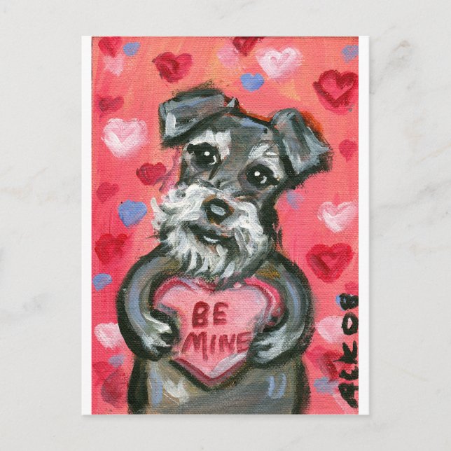 Cartes Pour Fêtes Annuelles Chien de Schnauzer Valentine (Devant)