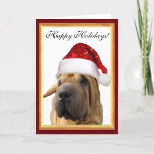 Cartes Pour Fêtes Annuelles Chien de Shar Pei de Noël
