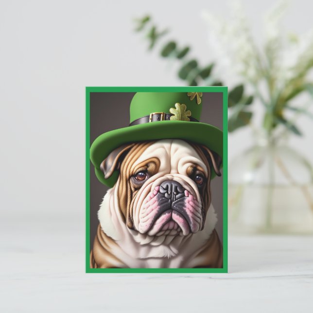 Cartes Pour Fêtes Annuelles Chien de taureau de la Saint-Patrick (Debout devant)