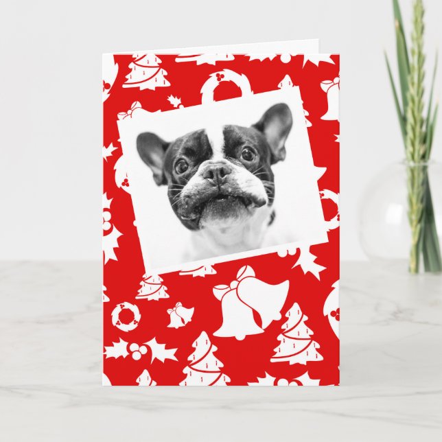 Cartes Pour Fêtes Annuelles Chien de taureau français Chien de Chien Rouge Joy (Devant)