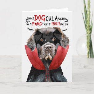 Cartes Pour Fêtes Annuelles Chien de Terre-Neuve Nombre amusant DOGcula Hallow