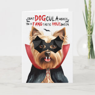 Cartes Pour Fêtes Annuelles Chien de Terrier Silky Drôle compte DOGcula Hallow