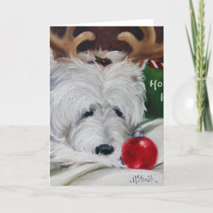 Cartes Pour Fêtes Annuelles chien de terrier westie west highland noël père No