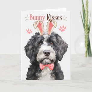 Cartes Pour Fêtes Annuelles Chien d'eau portugais à Bunny Ears pour Pâques