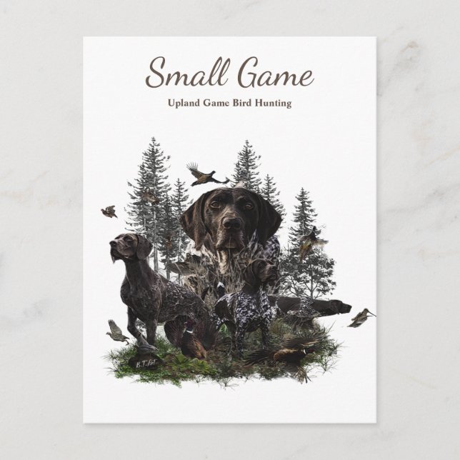Cartes Pour Fêtes Annuelles Chien d'oiseaux, Jeu de l'Upland Chasse aux oiseau (Devant)