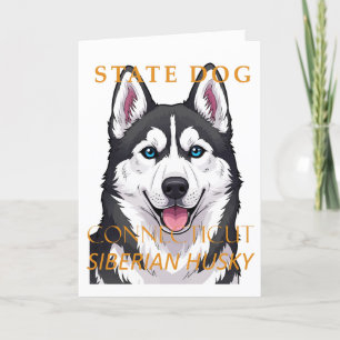 Cartes Pour Fêtes Annuelles Chien du territoire du Connecticut Sibérie Husky
