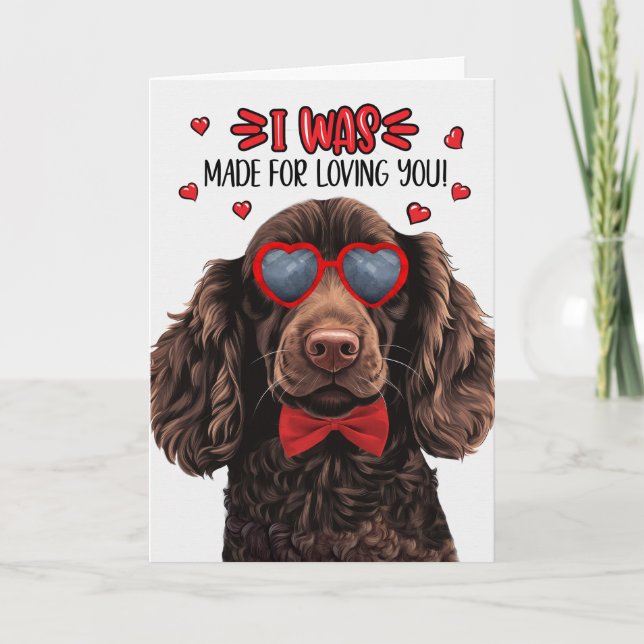 Cartes Pour Fêtes Annuelles Chien espagnol Boykin fait pour vous aimer Valenti (Devant)