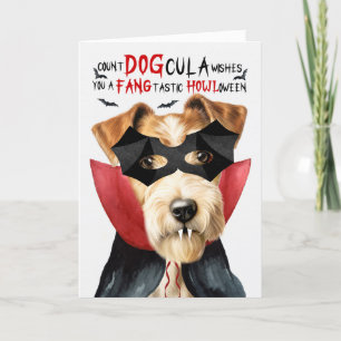 Cartes Pour Fêtes Annuelles Chien Fox Terrier Drôle Compte DOGcula Halloween