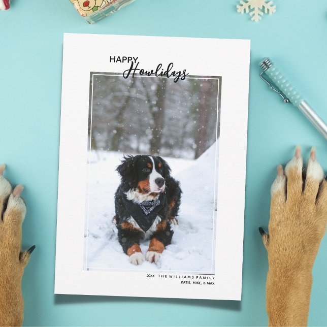 Cartes Pour Fêtes Annuelles Chien Happy Howlidays Photo Animaux (Créateur téléchargé)