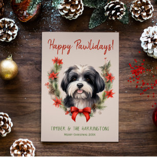 Cartes Pour Fêtes Annuelles Chien Havanais Noël Joyeux Pawlidays Howlidays