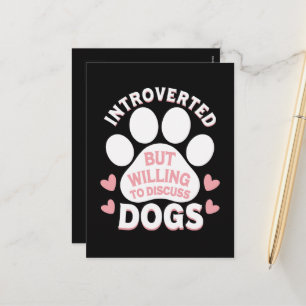 Cartes Pour Fêtes Annuelles Chien Introverti Mais Prêt à Discuter des Chiens