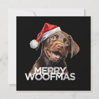 Cartes Pour Fêtes Annuelles Chien labrador chocolat chapeau de père noël JOYEU