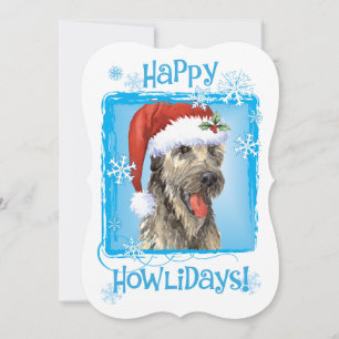Cartes Pour Fêtes Annuelles Chien-loup irlandais heureux de Howlidays