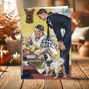 Cartes Pour Fêtes Annuelles Chien Marinier de Grand-Mère Vintage pour Thanksgi