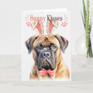 Cartes Pour Fêtes Annuelles Chien mastiff dans les oreilles de Bunny pour Pâqu