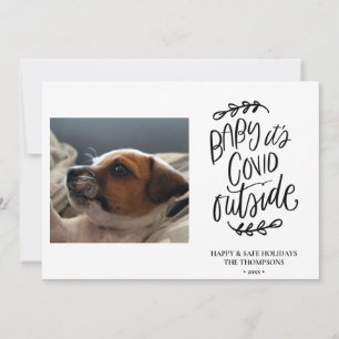 Cartes Pour Fêtes Annuelles Chien mignon   Bébé son COVID en dehors de Noël