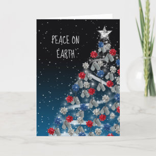 Cartes Pour Fêtes Annuelles Chien militaire Tags Arbre de Noël