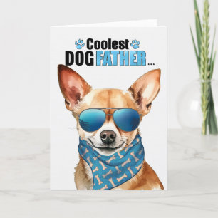 Cartes Pour Fêtes Annuelles Chien noir Tan Chihuahua Coolest Papa Fête des pèr