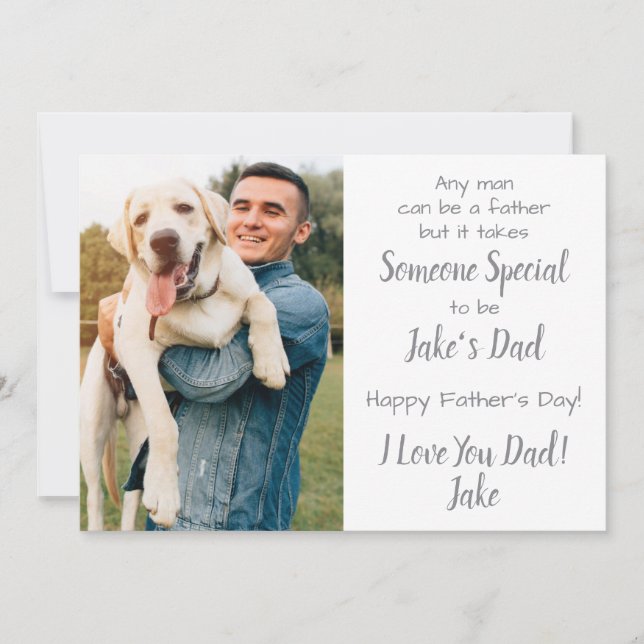 Cartes Pour Fêtes Annuelles Chien papa Personnalisé Animaux de compagnie Photo (Devant)
