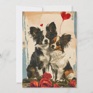 Cartes Pour Fêtes Annuelles Chien Papillon Saint-Valentin 