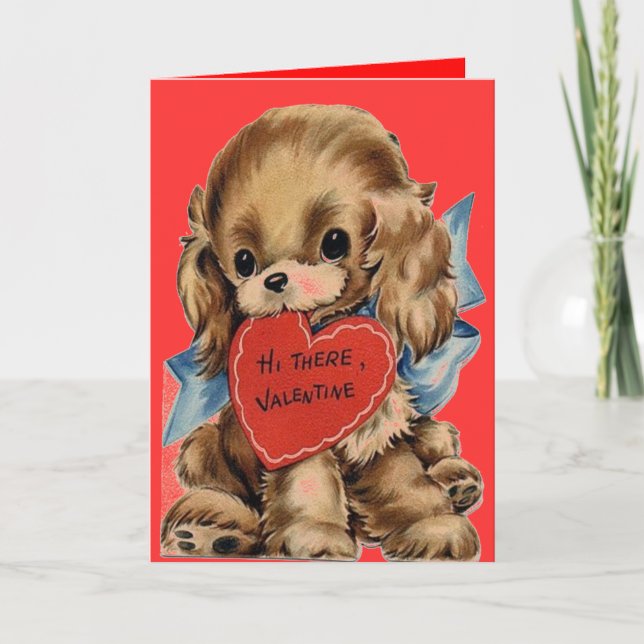 CARTES POUR FÊTES ANNUELLES CHIEN POPY VALENTINES - JOURNÉE VALENTINES - VALEN (Devant)