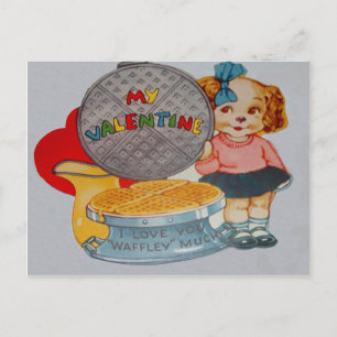 Cartes Pour Fêtes Annuelles Chien Rétro Vintage avec Saint-Valentin Fer à Gauf