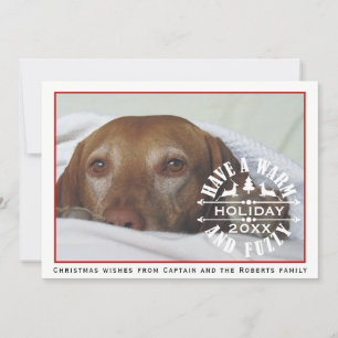 Cartes Pour Fêtes Annuelles Chien rouge et blanc photo de Noël