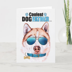 Cartes Pour Fêtes Annuelles Chien roux ou Cuivre Husky Coolest Papa Fête des p