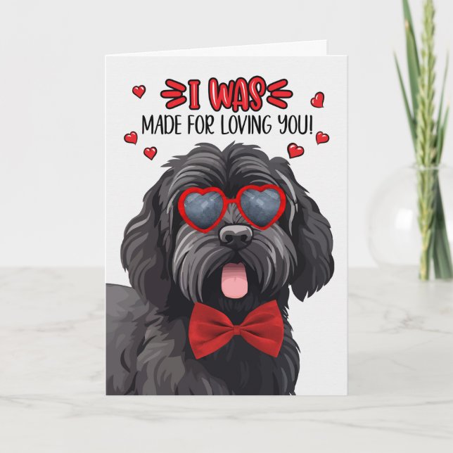 Cartes Pour Fêtes Annuelles Chien russe Terrier noir qui t'aime Valentine (Devant)
