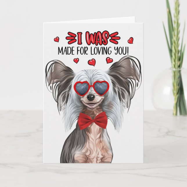 Cartes Pour Fêtes Annuelles Chien sans cheveux chassé chinois qui t'aime Valen (Devant)