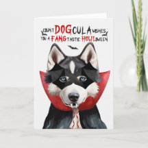 Chien sibérien Husky Drôle nombre DOGcula Hallowee