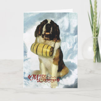 Cartes Pour Fêtes Annuelles Chien St Bernard, Secourt de montagne
