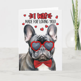 Cartes Pour Fêtes Annuelles Chien-taureau français noir fait pour vous aimer V