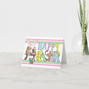 Cartes Pour Fêtes Annuelles Chien-taureau souriant de Pâques