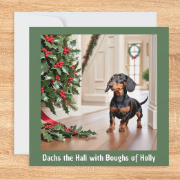 Cartes Pour Fêtes Annuelles Chien Teckel Animal Humour Drôle Noël
