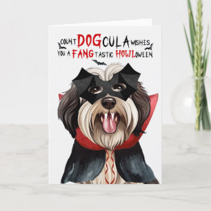 Cartes Pour Fêtes Annuelles Chien Tibétain Terrier Drôle compte DOGcula Hallow